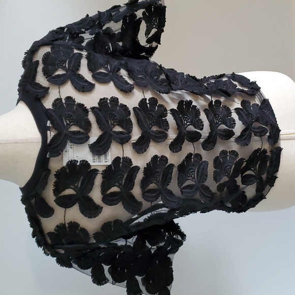 H & M black sheer  fabric top size 2 new with tags - Picture 5 of 8